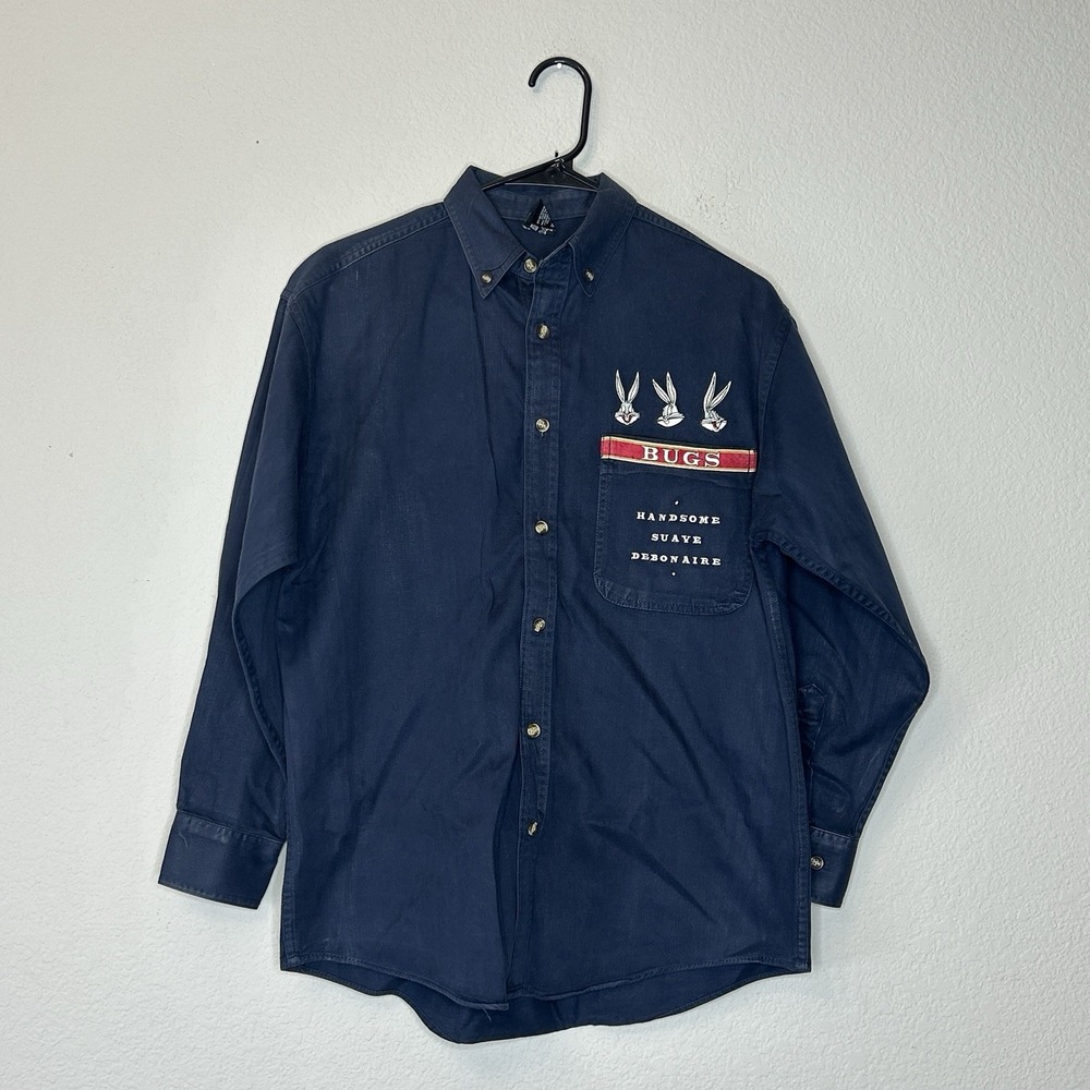 Vintage 1996 Warner Bros. Studio Looney Tunes Button Down Shirt Men's Size S